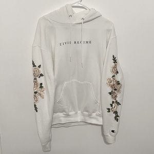 Civil Regime x Champion White Roses Hoodie
